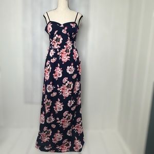 Band Of Gypsies Navy Blush Maxi Dress Size M